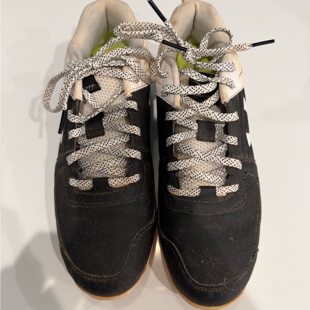 Boys Black and White Baseball Cleats